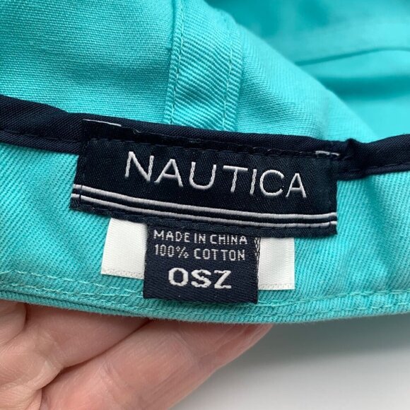 Nautica Mens Turquoise Relaxed Fit Adjustable Strapback Hat - Picture 5 of 5